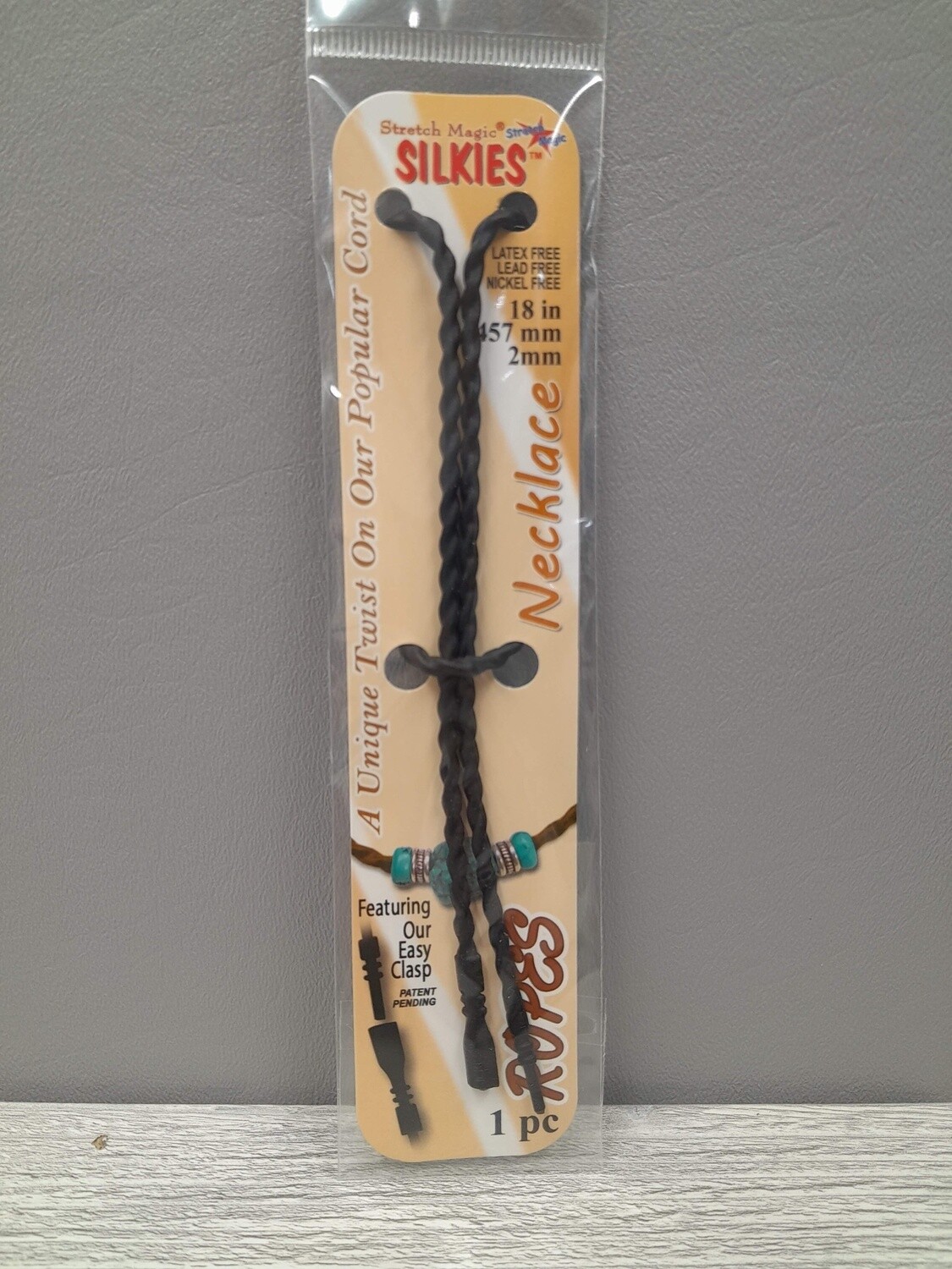 18" Silkies Rope Necklace Black
