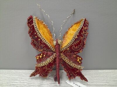 7&quot; Butterfly Gold/Dark Red