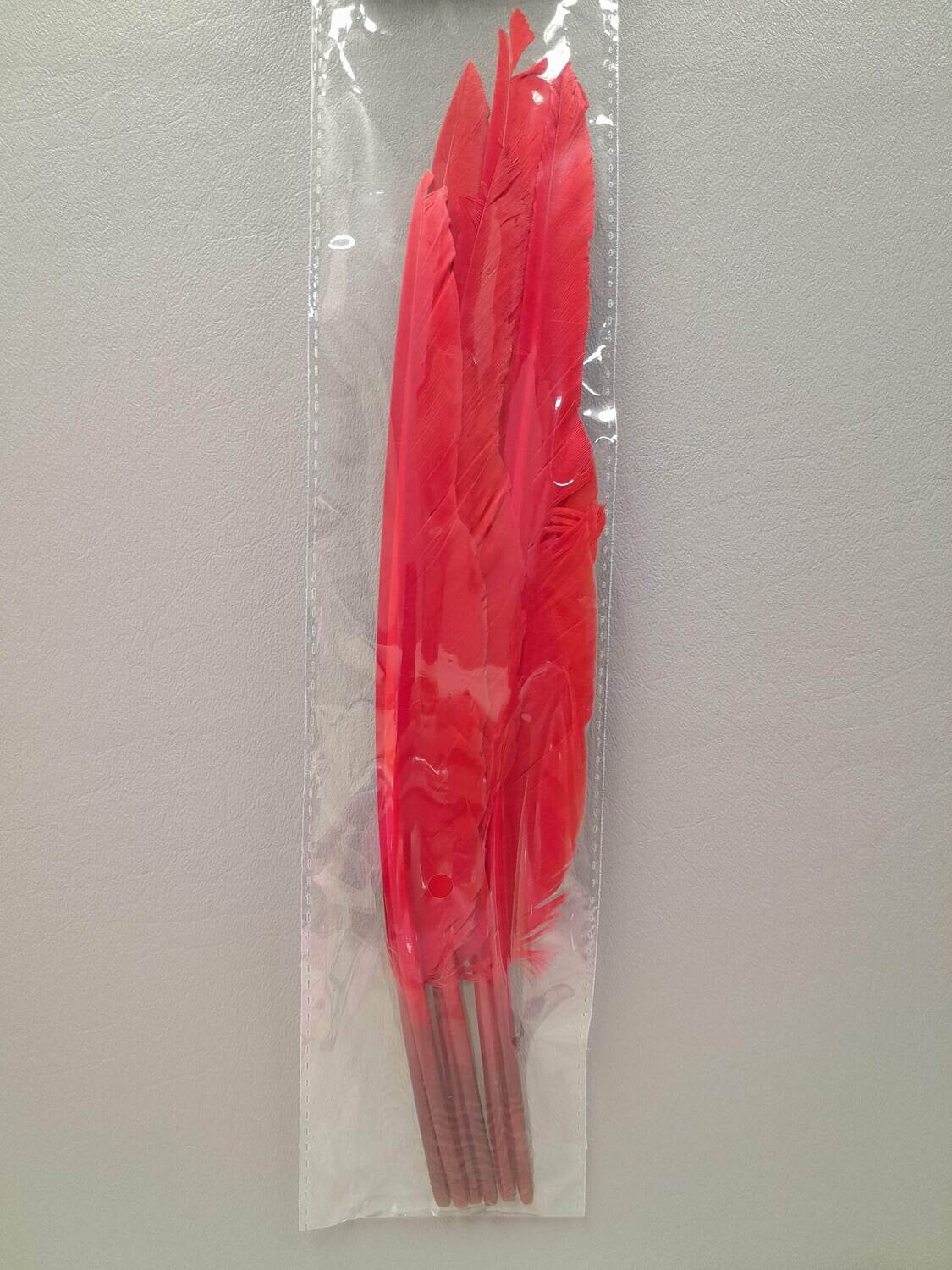 6pc 10&quot;-12&quot; Goose Feathers Red