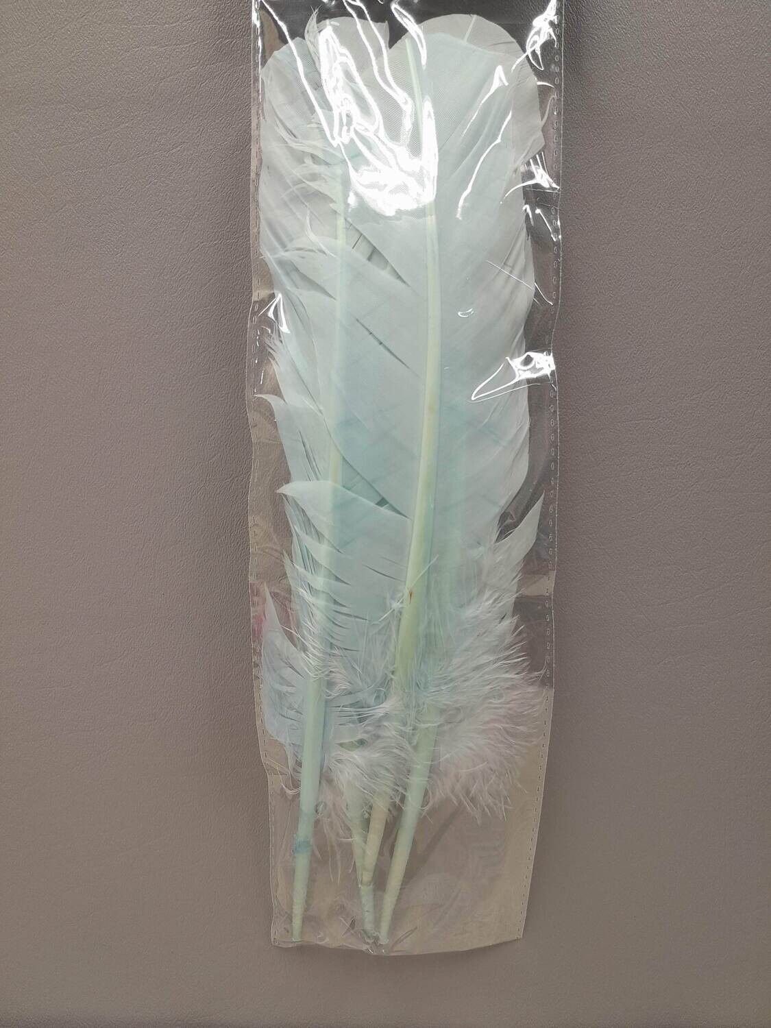 4pc 12&quot;-13&quot; Turkey Feathers Baby Blue