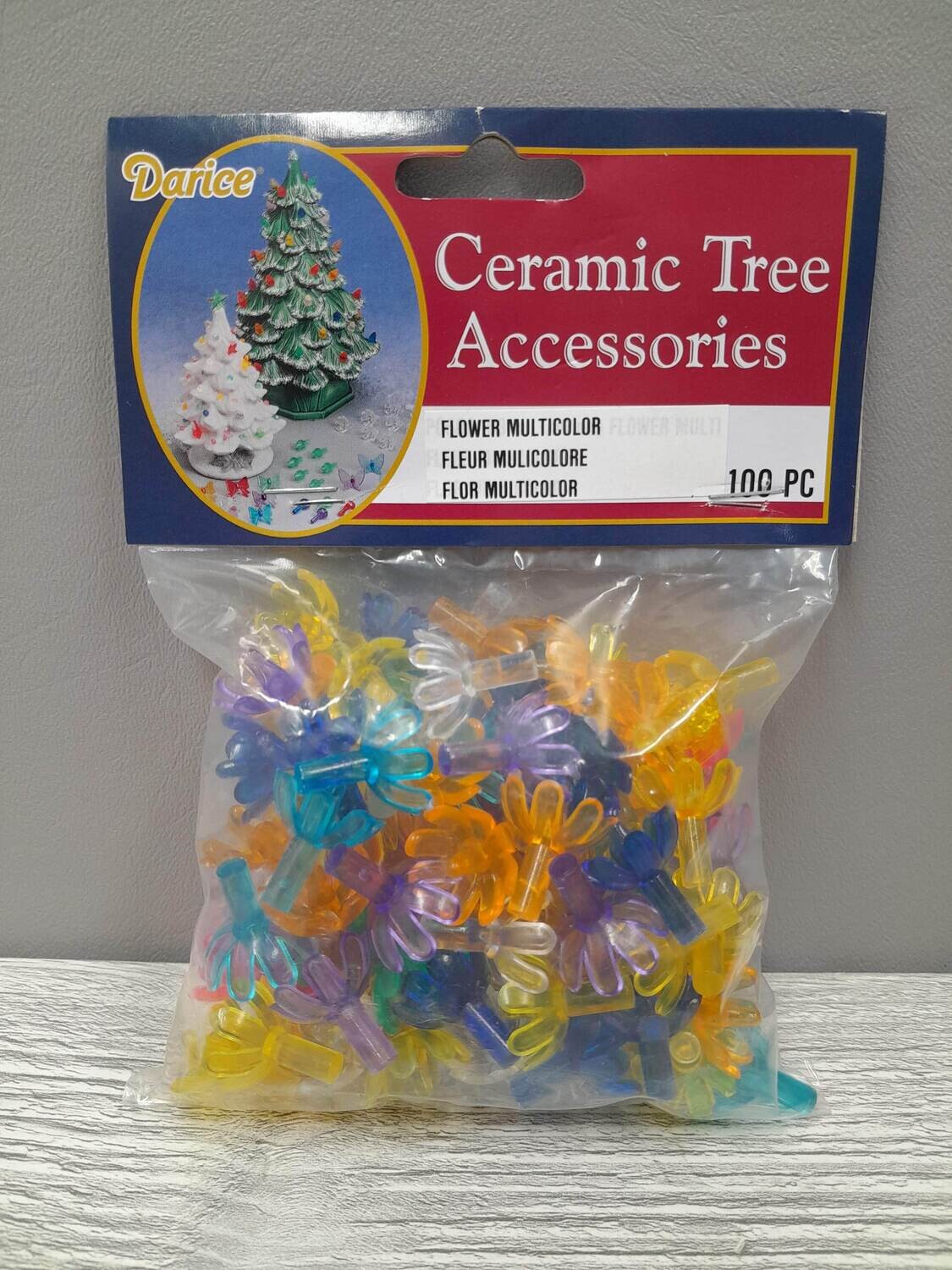 100pc Ceramic Tree Lite Inserts Flower Multi