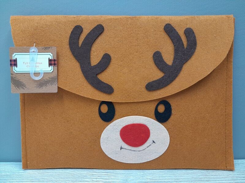 12&quot;x8.9&quot; Felt Christmas Envelope Assorted