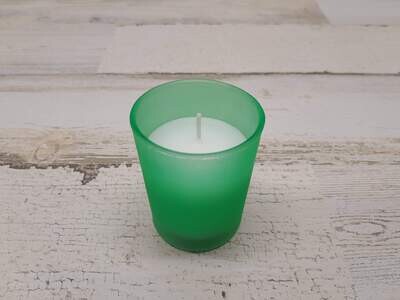 1pc Frosted Glass Filled Votive Green