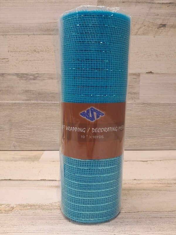 10&quot;x10yd Metallic Deco Mesh Blue