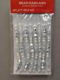 1pc 3&#39; Bead Garland White/Clear/Silver