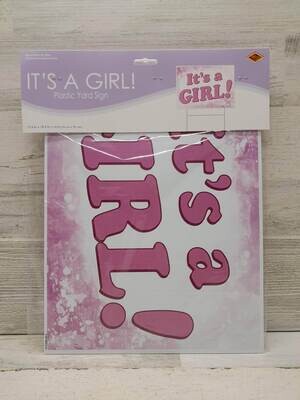 11.5"x15.5" It's A Girl Yard Sign Pink
