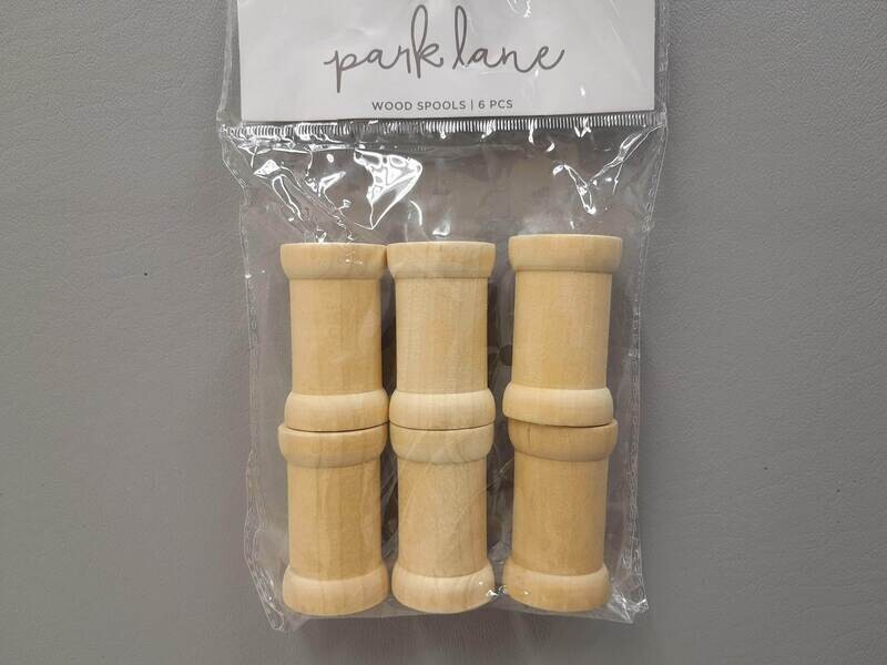 6pc 1.5&quot;x2&quot; Wood Spools