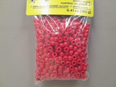 6.41oz Pony Beads Red