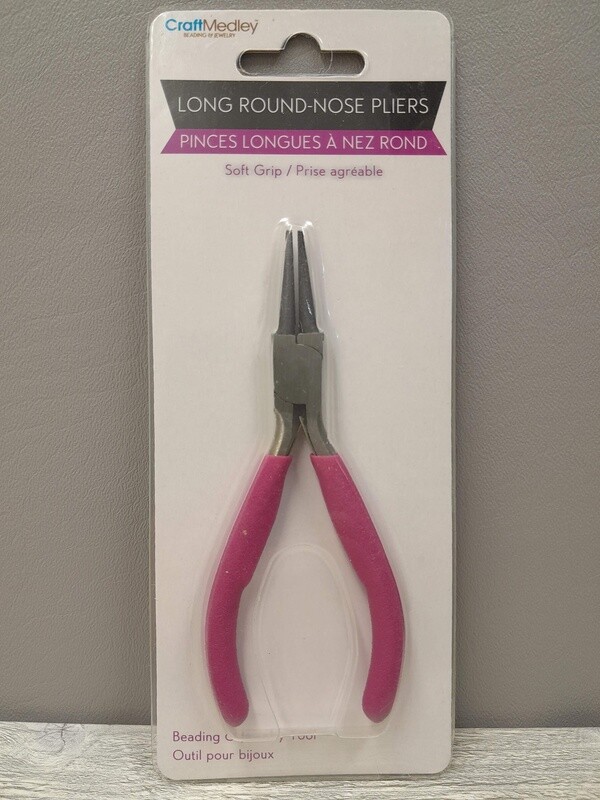 Long Round Nose Pliers w/Soft grip