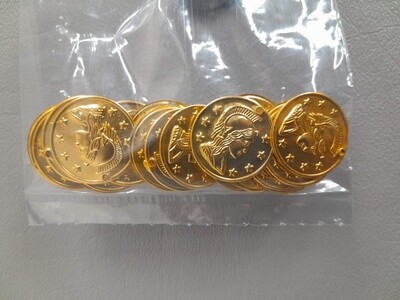 24PC 3/4" ALUMINUM COIN GOLD