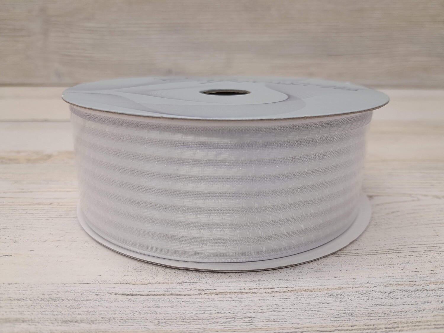 1.5&quot;x25yd Sheer/Satin Ribbon (Not Wired) White