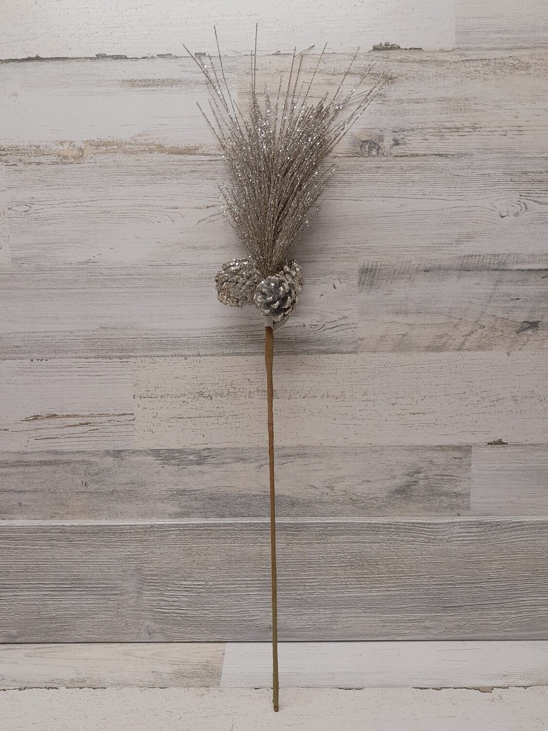 24&quot; Long Needle Pine Pick w/Cones Platinum