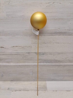 3&quot; Ornament Ball on 18&quot; Pick Matte Gold