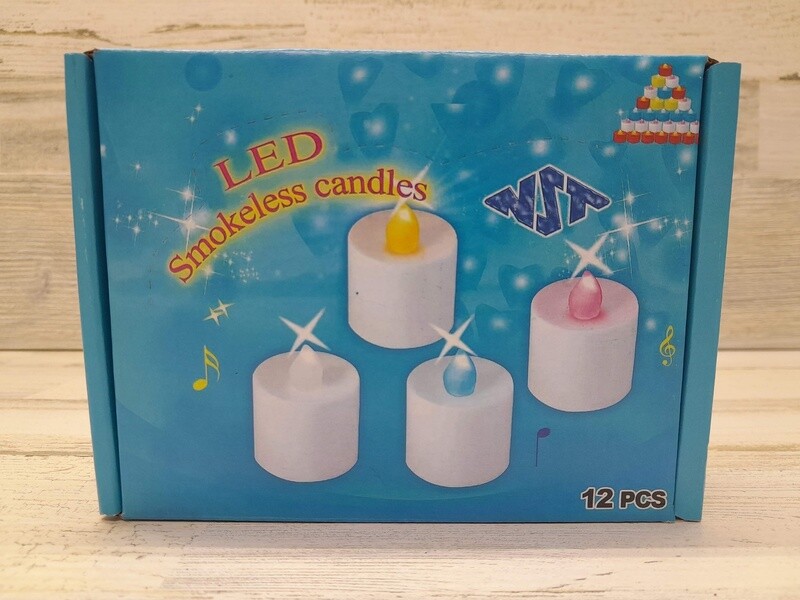 12pc 1.5&quot;x.75&quot; Led Tea Lights White