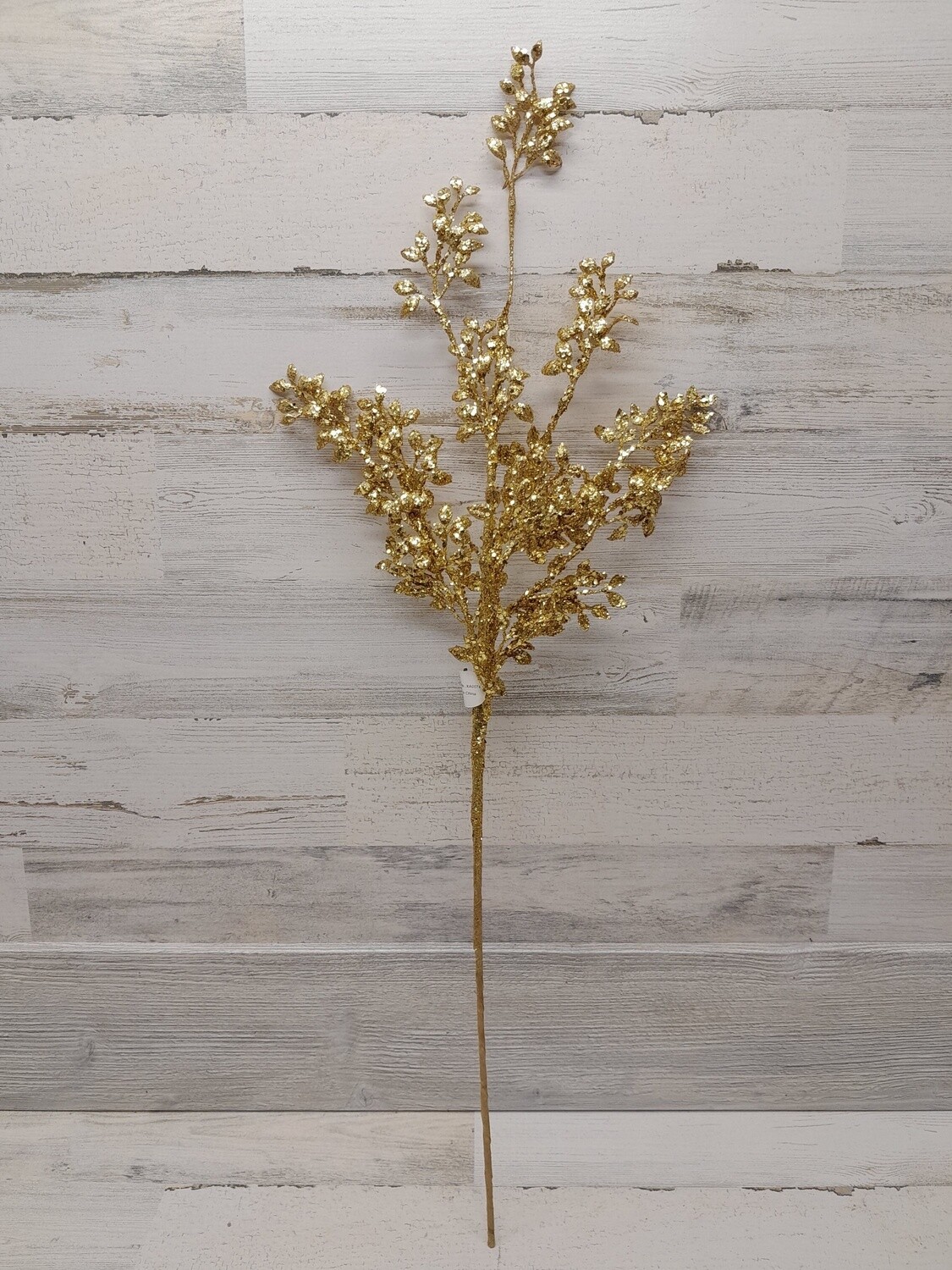 30&quot; Glitter Leaf Spray Gold