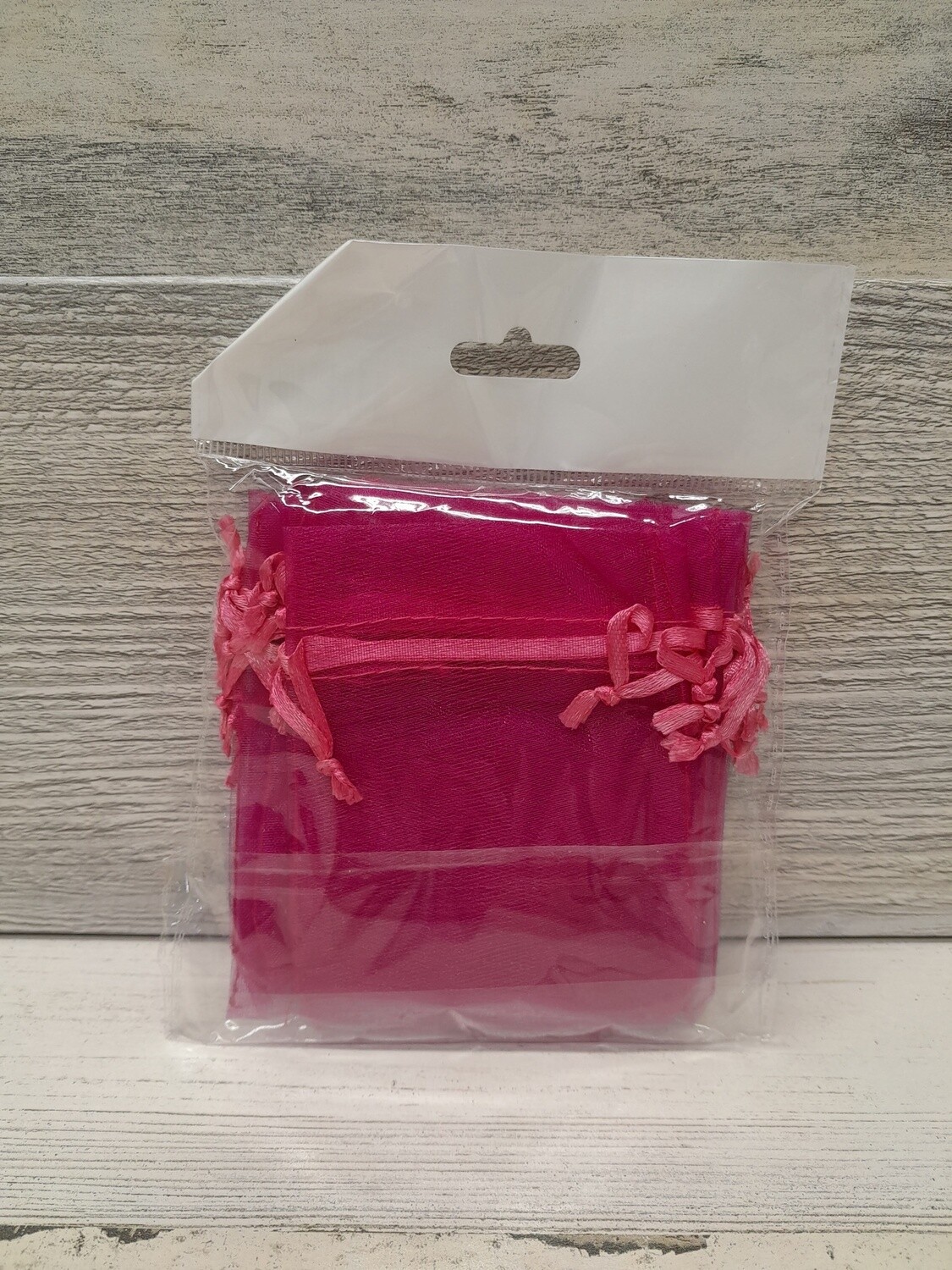 12pc 3&quot;x4&quot; Organza Bags  Hot Pink