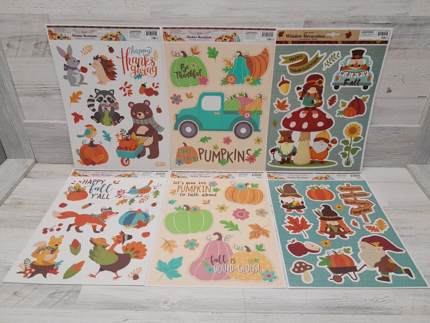Harvest Window Clings Assorted
