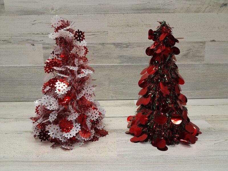 10&quot; Tinsel Christmas Tree Assorted