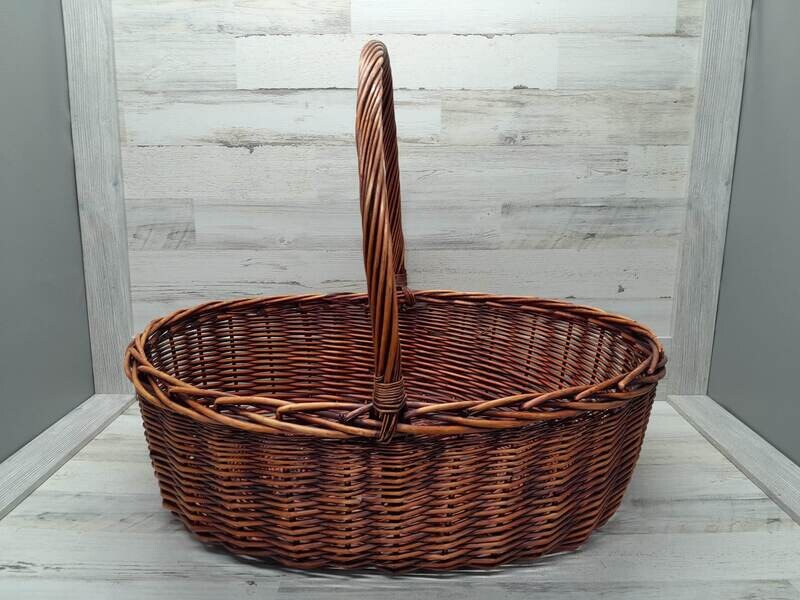 Single Handle Oval Basket Dark Brown 7596 (XL)