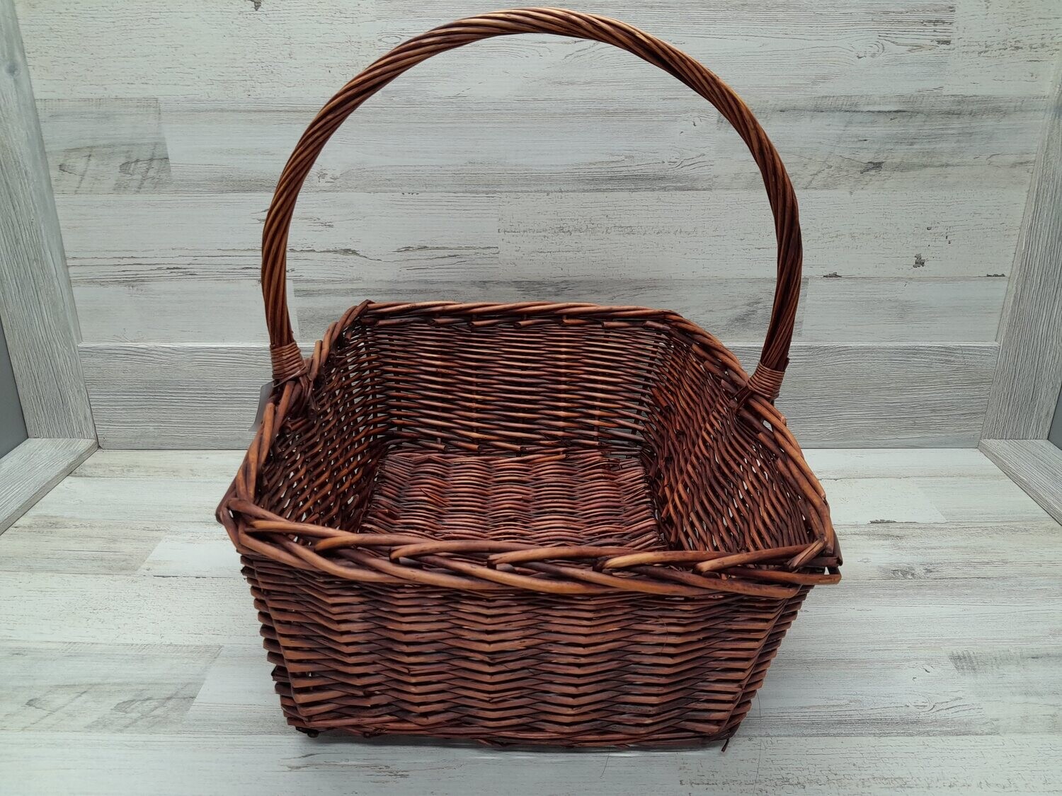 Single Handle Rectangle Basket Dark Brown (MD)