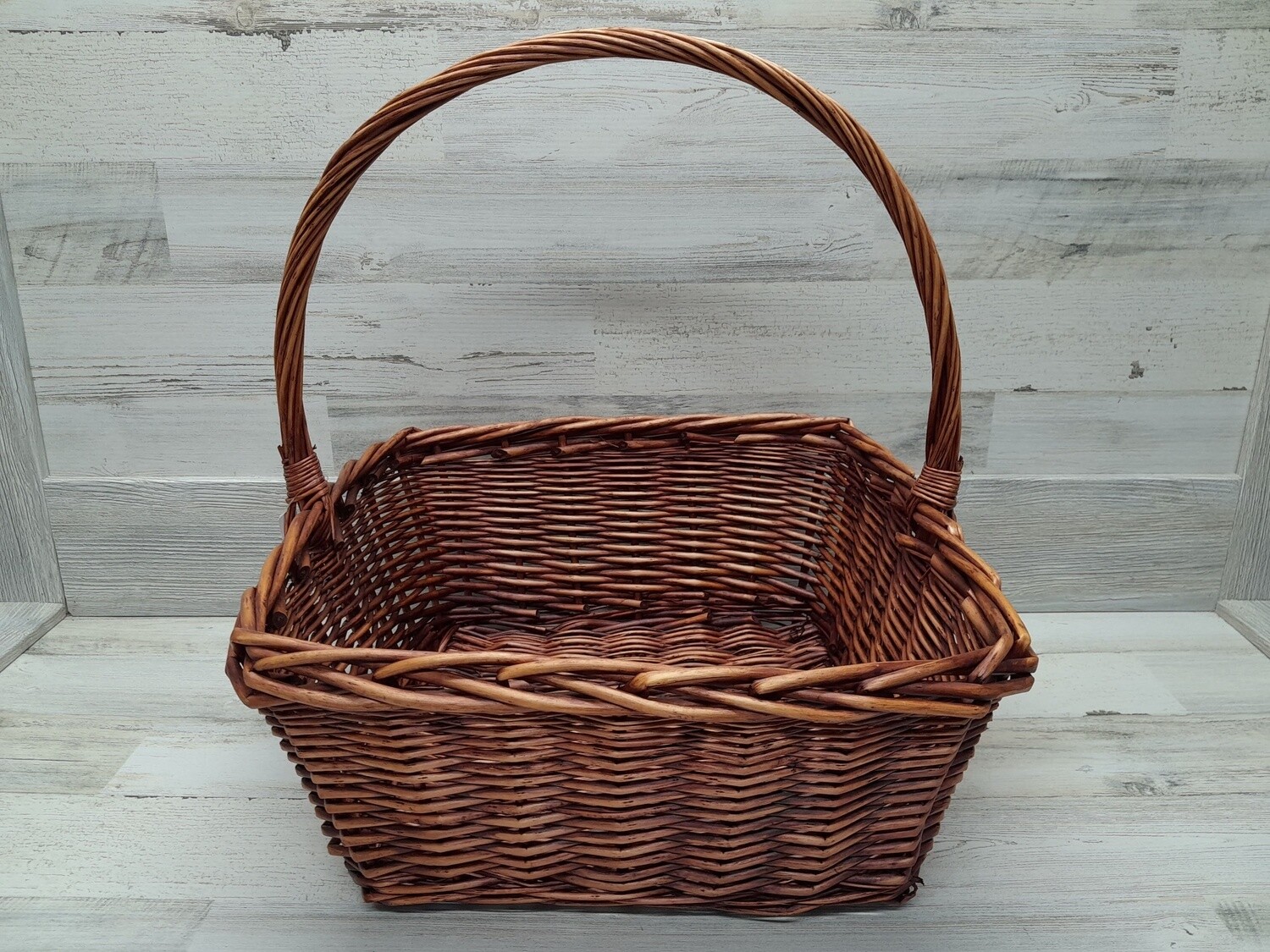 Single Handle Square Basket Dark Brown (MD)