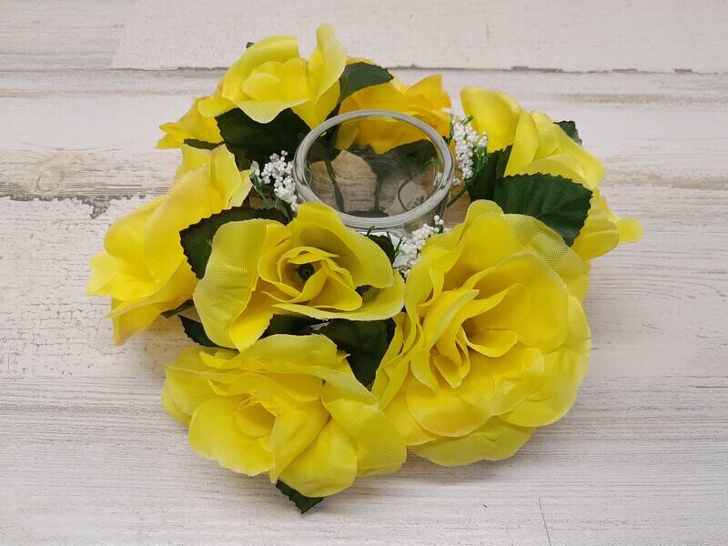 4&quot; Rose Candle Ring  Yellow