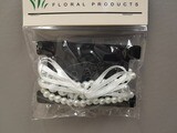 3 Row Pearl Wristlet With Plastic Pad/Ribbon  White