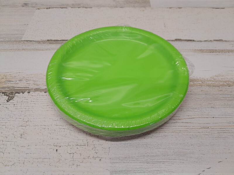 24pc 7&quot; Paper Plate Fresh Lime