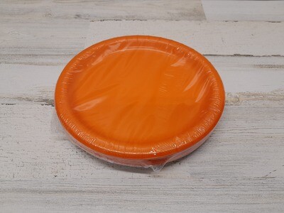 24pc 9&quot; Paper Plate Tangerine