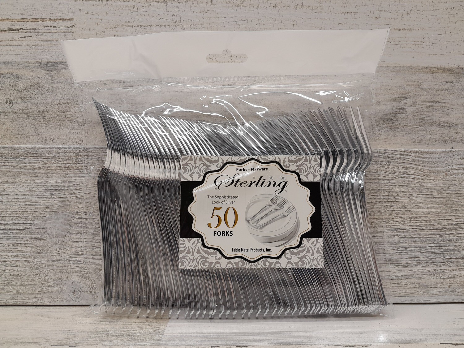 50pc Plastic Forks Silver