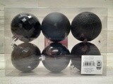 6pc 80mm Shatterproof Ornaments Black