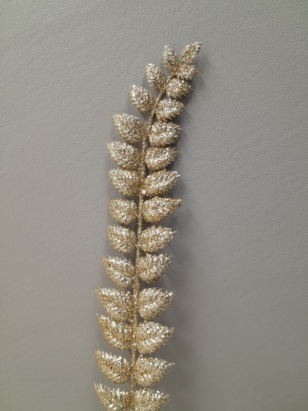 37&quot; Glitter Fern Spray Champagne