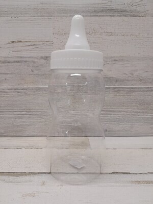 10&quot; Plastic Baby Bottle Bank White