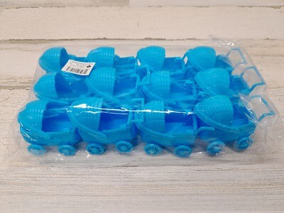 12pc 3&quot; Plastic Baby Carriages Blue