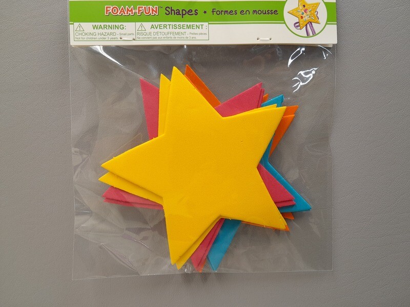 12pc 5.5&quot; Foam Star Cutouts Multi