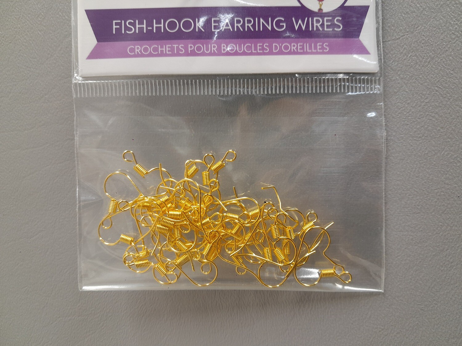 45pc 3/4 Fish Hook Earring Wires Gold