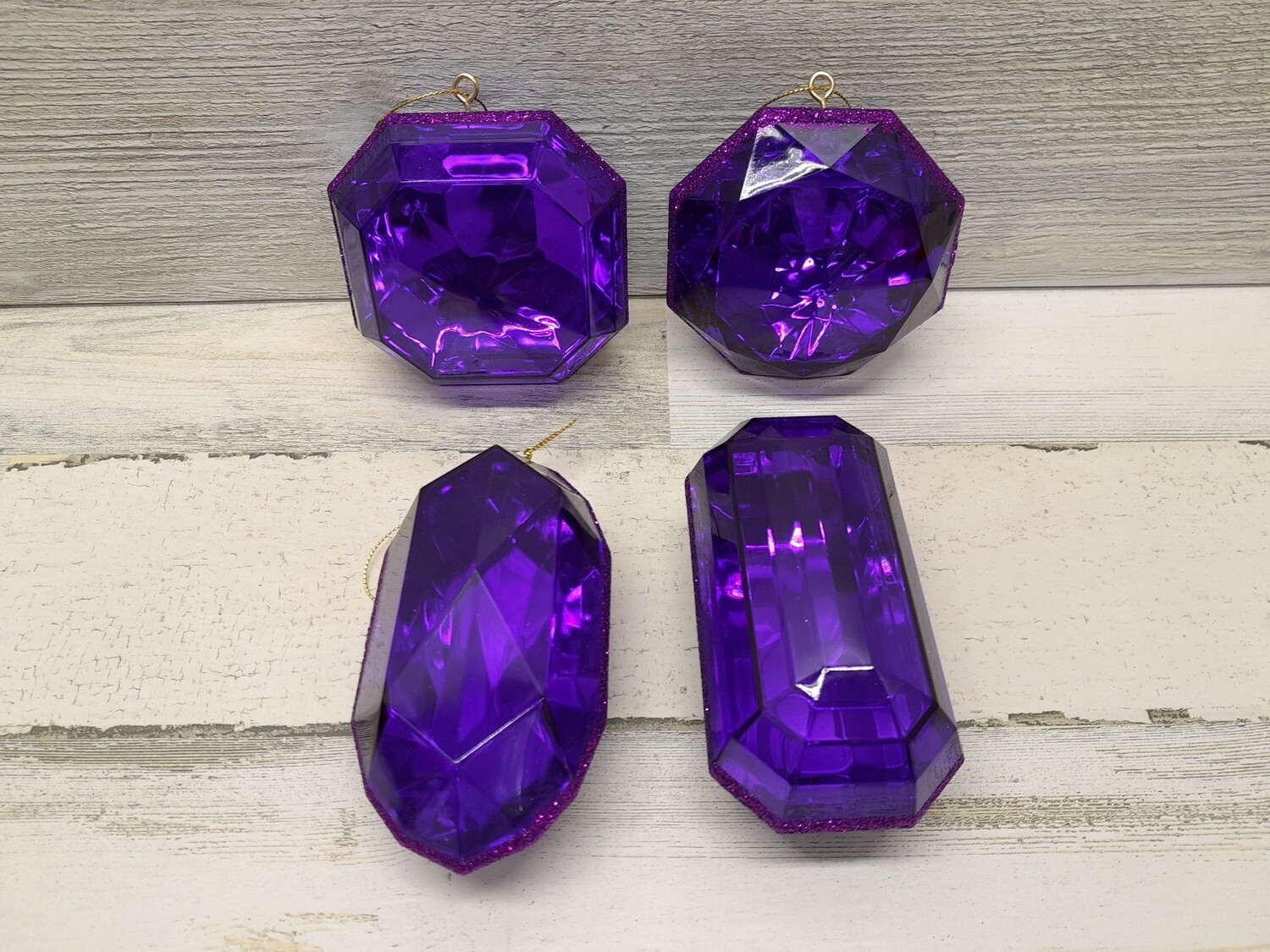 4&quot;-5&quot; Acrylic Jewel Ornament Assorted Purple