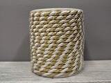 6mm x 25yd 2 Ply Twist Cord Gold/White