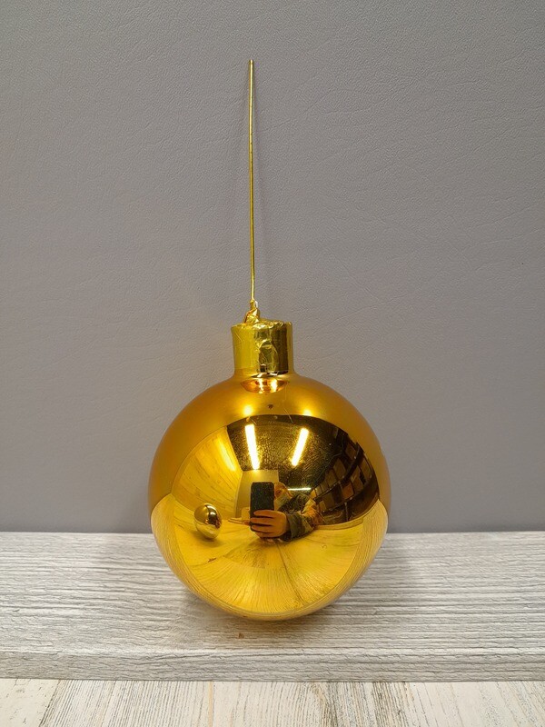 *6pc 100mm Plastic Bulb on Wire Gold