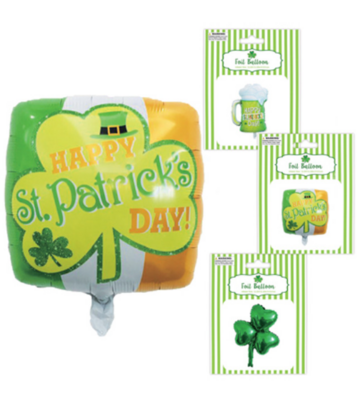 1pc St. Patrick&#39;s Day Foil Balloon Assorted