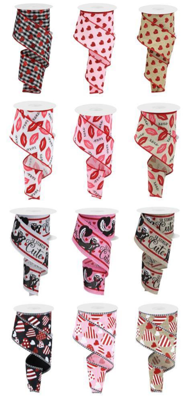 2.5&quot;x 10yd Valentine Ribbon Xoxo/Hearts Assorted