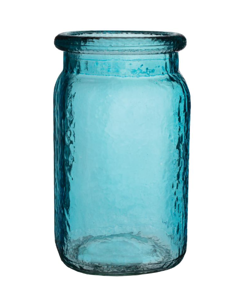 6.5&quot; Hammered Jar Blue (Glass)