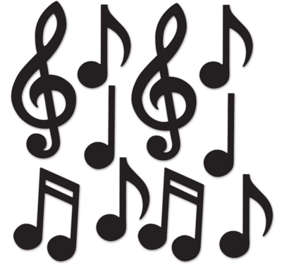 10pc 5.5&quot;-10.25&quot; Musical Note Cutouts