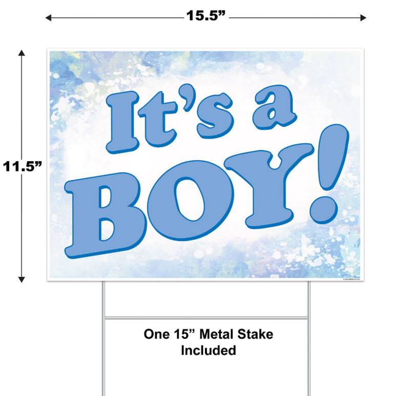 11.5&quot;x15.5&quot; It&#39;s A Boy Yard Sign Blue