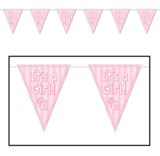 12&#39; It&#39;s A Girl Pennant Banner Pink