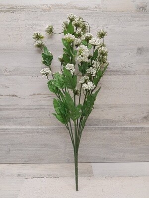 22&quot; Mini Queen Anne&#39;s Lace Bush x8 Cream/White