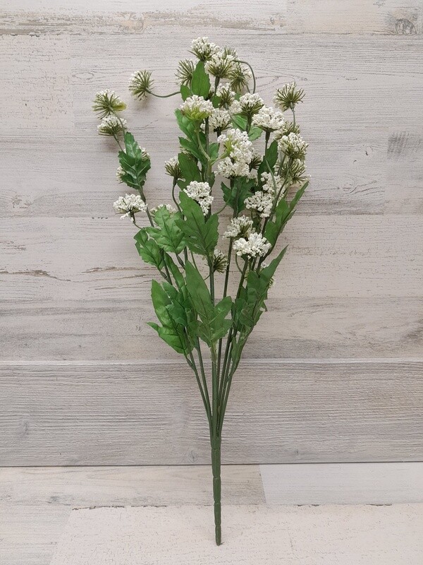 22&quot; Mini Queen Anne&#39;s Lace Bush x8 Cream/White