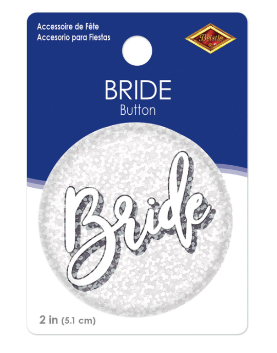 2&quot; Bride Button White