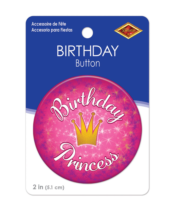 2&quot; Birthday Princess Button