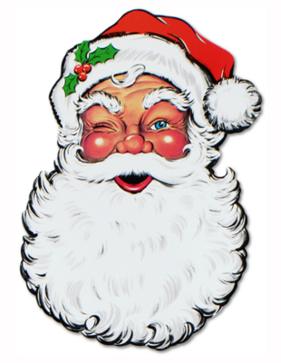 26&quot;x17.5&quot; Double Sided Vintage Santa Face Cutout